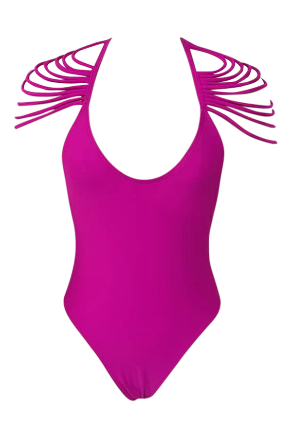 Spaghetti Tebo Dambe Pink One Piece Swimsuit