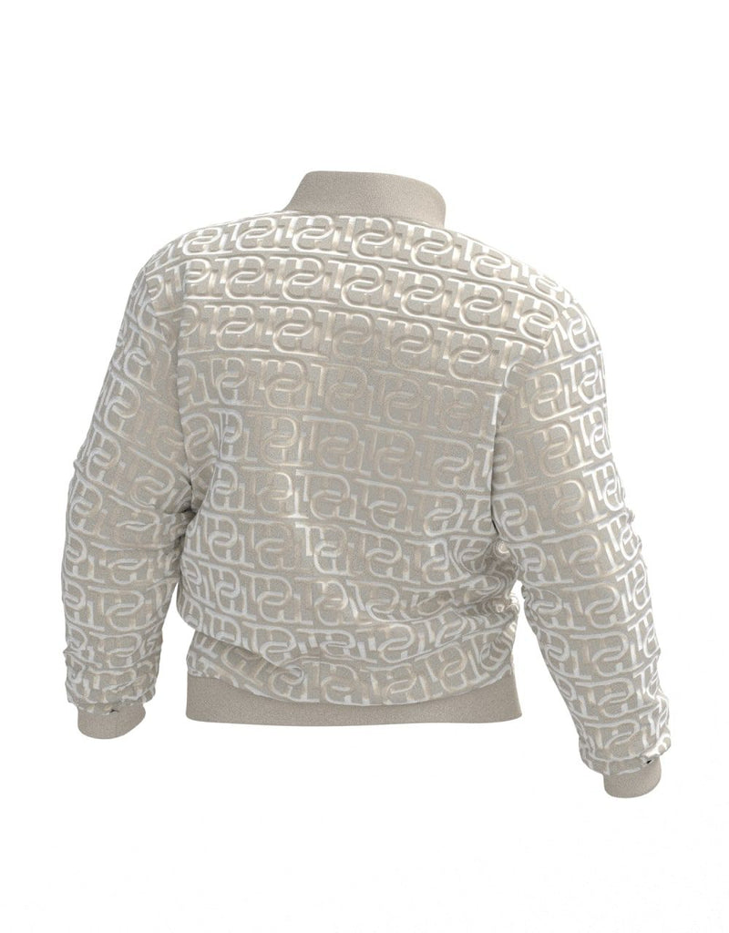 Men's Luxury TD Monogram Embossed Sports Jacket & Sweatpants | Cream Velvet