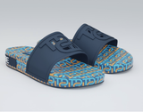 TEBO DAMBE Rubber Designer Slides - Navy Blue