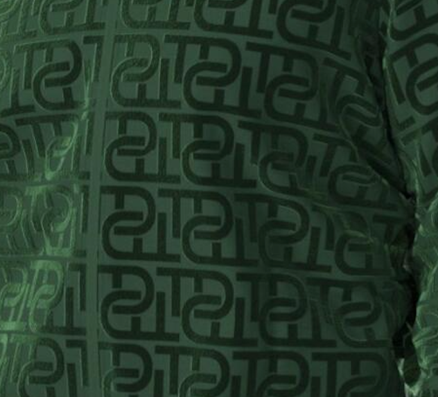Men's Luxury TD Monogram Embossed Sports Jacket & Sweatpants | Dark Green Velvet