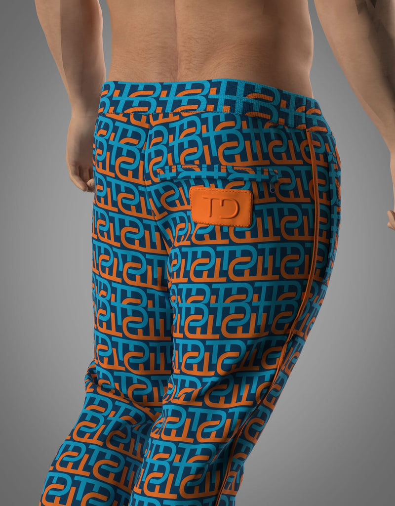 Men's TD Monogram Hoodie & Sweatpants | Blue & Orange