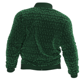 Men's Luxury TD Monogram Embossed Sports Jacket & Sweatpants | Dark Green Velvet